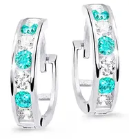 Cutie Jewellery Slušivé dětské náušnice z bílého zlata C3345-80-X-2 světle zelená