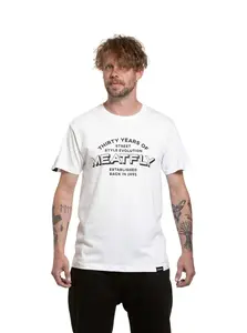 Meatfly pánské tričko Yvans Written Patch White | Bílá | Velikost L