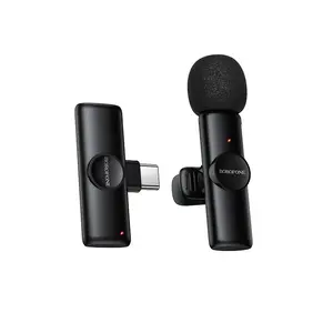 Borofone BFK16 bezdrôtový lavalier mikrofón USB-C, čierny