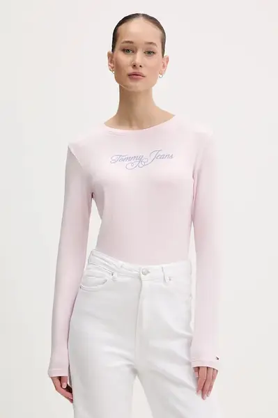 Bavlnené tričko s dlhým rukávom Tommy Jeans