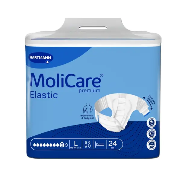Kalhotky zalepovací Molicare Elastic 9 kapek L boky 115-145cm 3856ml 24ks