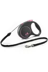 Vodítko Flexi Black Design S lanko 5m/12kg růžová