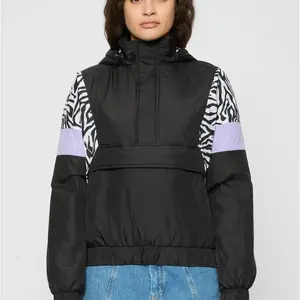 Dámská bunda AOP Mixed Pull Over Jacket černá/zebra