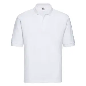 Men's White Polycotton Polo Shirt Russell
