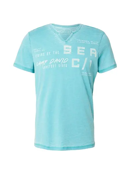 CAMP DAVID Tričko  tyrkysová / biela
