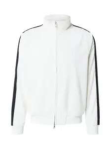 JACK & JONES Prechodná bunda 'JCOATHLETICO'  čierna / biela