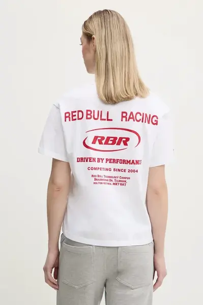 Bavlněné tričko Red Bull Racing x Pepe Jeans CLUB TEE 2 bílá barva, RL500012