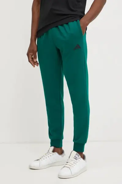 Tepláky adidas Feelcozy pánské, zelená barva, s aplikací, IN6072