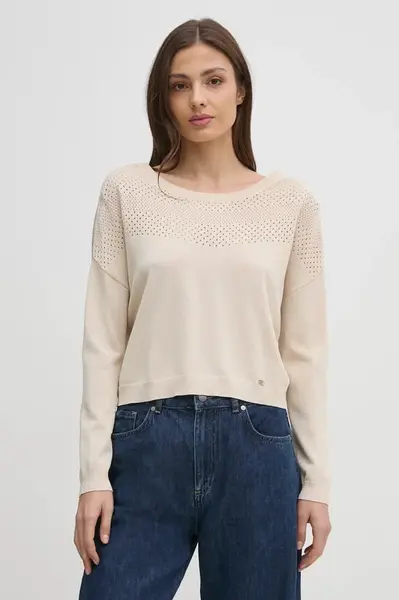 Svetr Gaudi dámský, béžová barva, lehký, 511BD53021