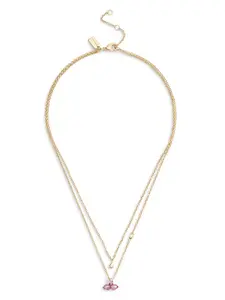 COACH Retiazka  zlatá / ružová / priehľadná