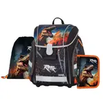 Oxybag PREMIUM LIGHT - školní set Dino 3 ks: aktovka, penál, sáček