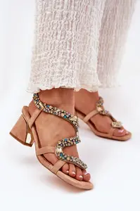 Dámské Sandály Na Podpatku S Krystaly Artiker