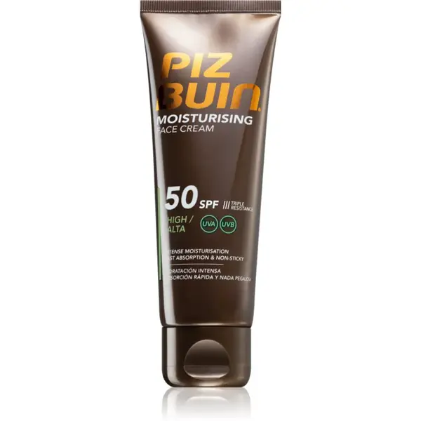 Piz Buin Moisturising opaľovací krém na tvár s hydratačným účinkom SPF 50 50 ml
