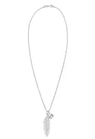 ELLI Retiazka 'Boho Feder'  strieborná