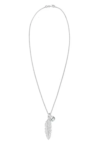 ELLI Retiazka 'Boho Feder'  strieborná