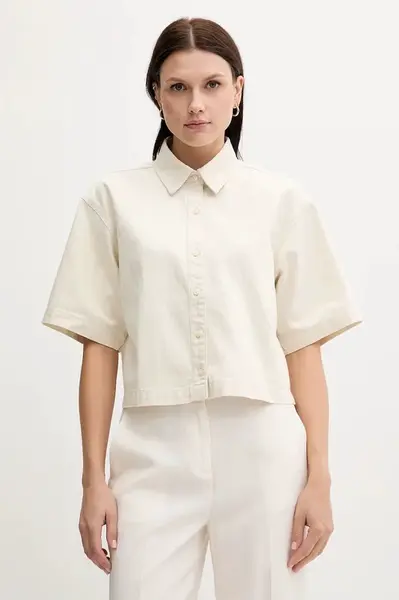 Košile s příměsí lnu Calvin Klein Jeans