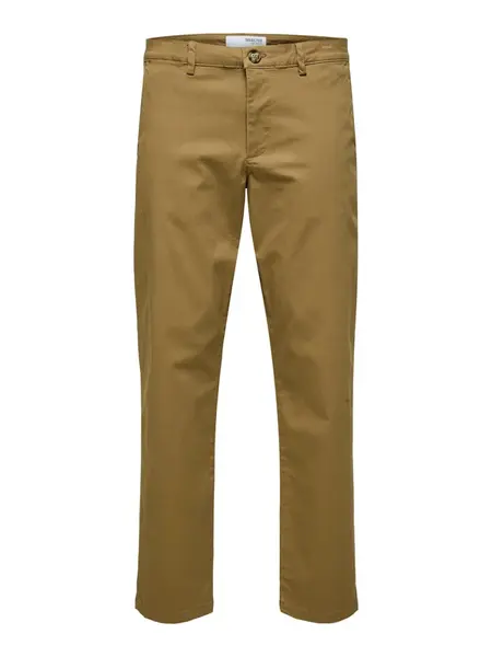 SELECTED Chino nohavice 'New Miles'  hnedá