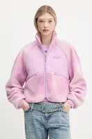 Fleecová mikina Hugo Blue Fatanah-1_B dámská, fialová barva, vzorovaná, 50541233