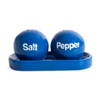 Slánka a pepřenka s podložkou Helio Ferretti Blue Ping Pong modrá barva