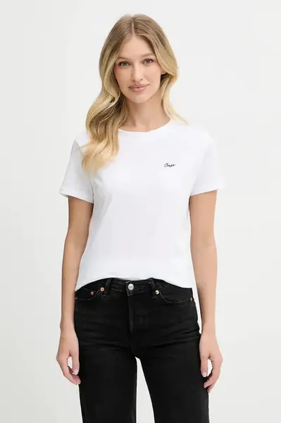 Bavlněné tričko BOSS Orange C_Esogo_HW dámské, bílá barva, 50554015