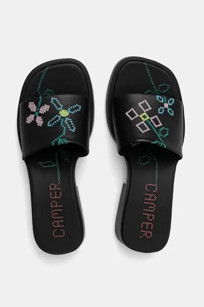 Pantofle Camper TWS dámské, černá barva, na podpatku, K201740-005