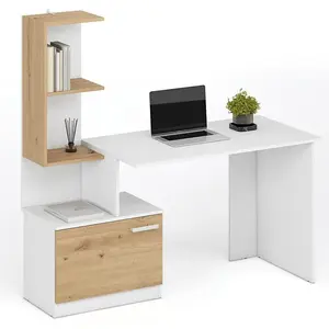 Písací stôl Miso biela/artisan