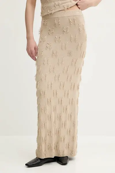 Sukně Samsoe Samsoe SAMARLA béžová barva, maxi, pouzdrová, F25200128