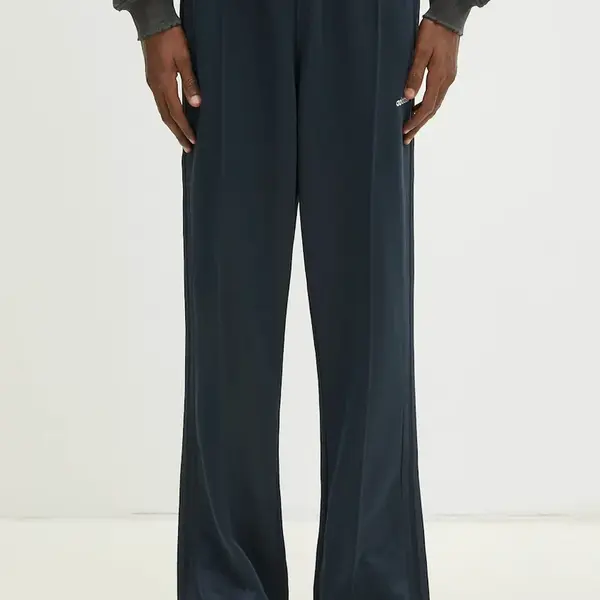 Tepláky adidas Originals Flare Pant pánské, tmavomodrá barva, hladké, JC8382