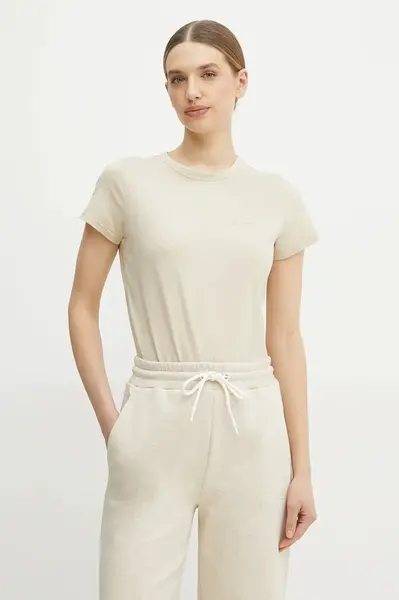 Bavlněné tričko BOSS Orange béžová barva, 50541343