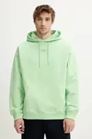 Bavlněná mikina Drôle de Monsieur Le Hoodie Slogan Classique pánská, zelená barva, s kapucí, s potiskem, G-HO161-CO127-LGN