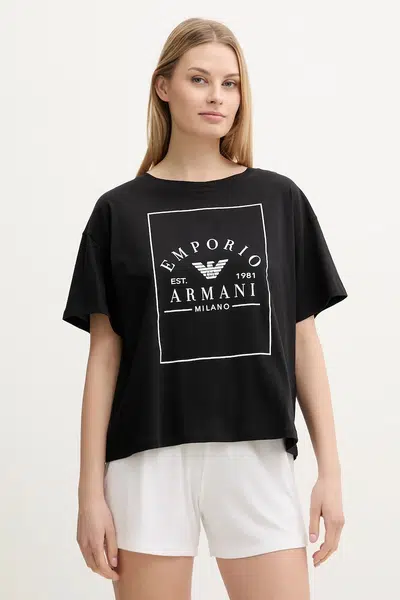Bavlněné tričko Emporio Armani Underwear černá barva, EW000553 AF10887