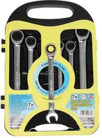 BGS Do it yourself Očkoploché ráčnové klíče 8-19 mm, sada 7 dílů v držáku