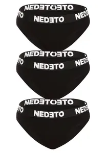 3PACK dámske nohavičky Nedeto čierne (3NKB001) M