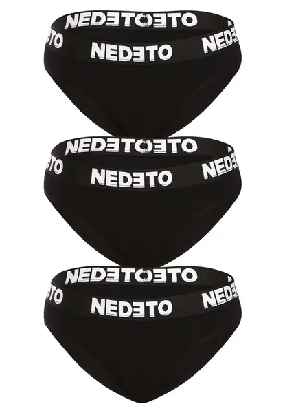 3PACK dámske nohavičky Nedeto čierne (3NKB001) M