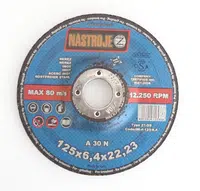 NÁSTROJE CZ Kotouč brusný 125 x 6,4 x 22 mm, na nerez