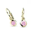 Cutie Jewellery Zlaté dětské náušnice C1537-10-X-1 růžová