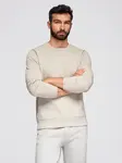 Ombre Men's BASIC sweatshirt with round neckline - light beige