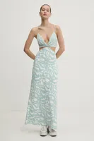 Šaty Abercrombie & Fitch bílá barva, maxi, KI159-5551