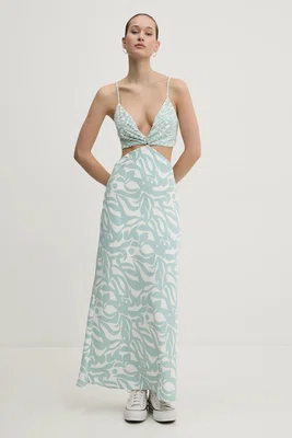 Šaty Abercrombie & Fitch bílá barva, maxi, KI159-5551
