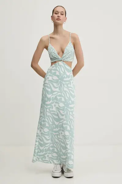 Šaty Abercrombie & Fitch bílá barva, maxi, KI159-5551