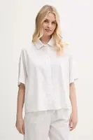 Bavlněná pyžamová košile Calvin Klein Underwear bílá barva, 000QS7314E