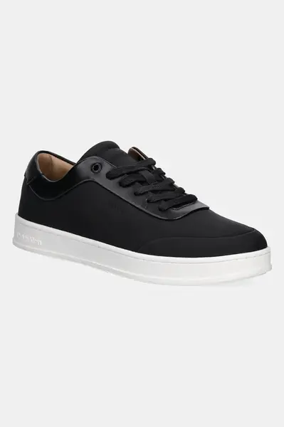 Kožené sneakers boty Calvin Klein LOW TOP LACE UP OXFORD RUBB LTH černá barva, HM0HM01708