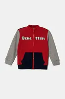 Dětská bavlněná mikina United Colors of Benetton červená barva, s potiskem, 3J70G503M
