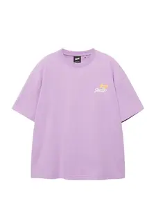 Pull&Bear Tričko 'STWD COMMUNITY REFRESH'  karí / levanduľová / biela