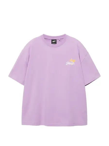 Pull&Bear Tričko 'STWD COMMUNITY REFRESH'  karí / levanduľová / biela