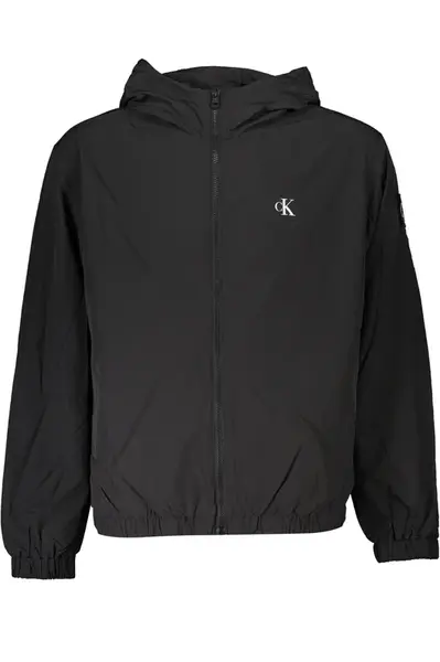 Calvin Klein Men's Brand Logo Detailed Regular Fit Long Sleeve Black Jacket