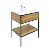 Kúpeľňová skrinka na zápustné umyvadlo M6046 Naturel Blackframe 60x83x46 cm v dekore javor lesk BFRAMEUMZ