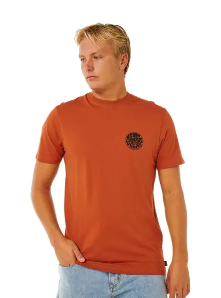Rip curl pánské tričko Wettie Passage Icon Baked Clay | Hnědá | Velikost M | 100% bavlna