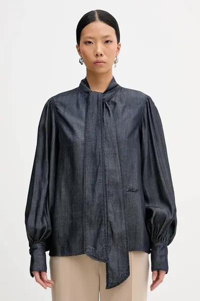 Džínsová blúzka Karl Lagerfeld FLUID DENIM