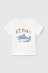 Dětské bavlněné tričko Mayoral bílá barva, s potiskem, 1066